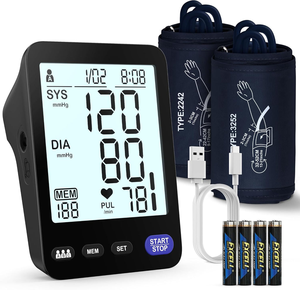 AQESO Upper Arm Blood Pressure Monitor for Home, Digital Automatic, 5-inch LCD

