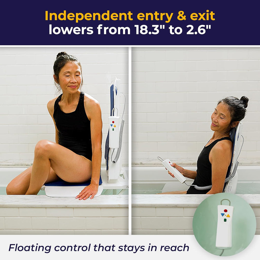 Drive Medical Bath Lift Chair with Reclining Seat and Suction Cups

