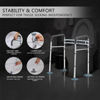 Lianjindun Adjustable Toilet Safety Rails with Armrests, Foldable Support Bars

