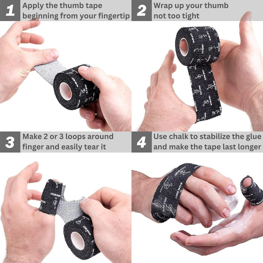 WARM BODY COLD MIND 1.85 in Hook Grip Thumb Tape for Weightlifting


