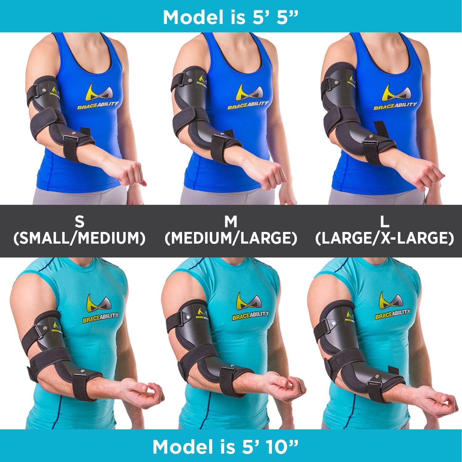 BraceAbility Cubital Tunnel Elbow Brace Splint for Ulnar Nerve Pain Relief

