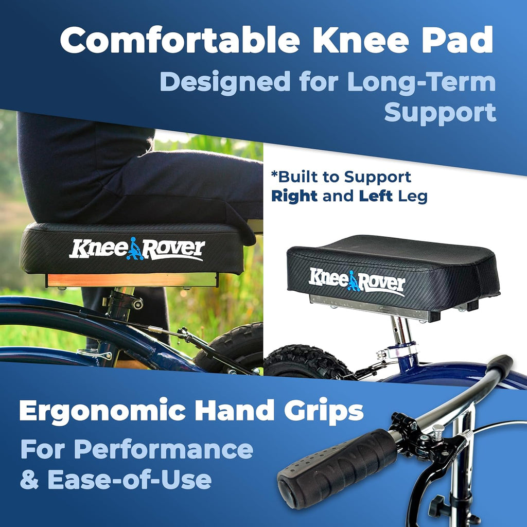 KneeRover Original Steerable All-Terrain Knee Scooter, Foldable Knee Walker Aid

