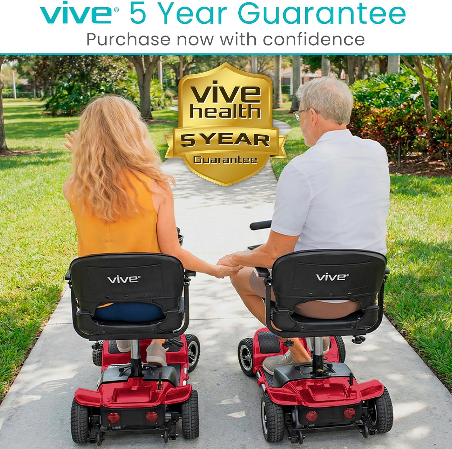 Vive 4-Wheel Electric Mobility Scooter, Compact Travel Powered Wheelchair

