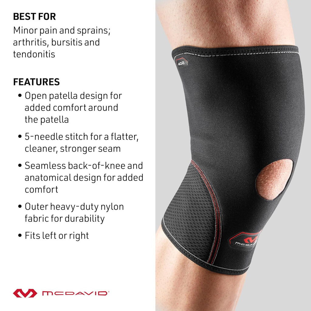 McDavid 402 Knee Compression Support Sleeve, Black

