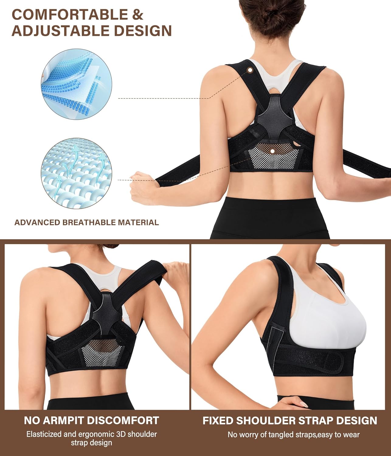 URSEXYLY Posture Corrector for Women Breathable Back Brace Adjustable Support

