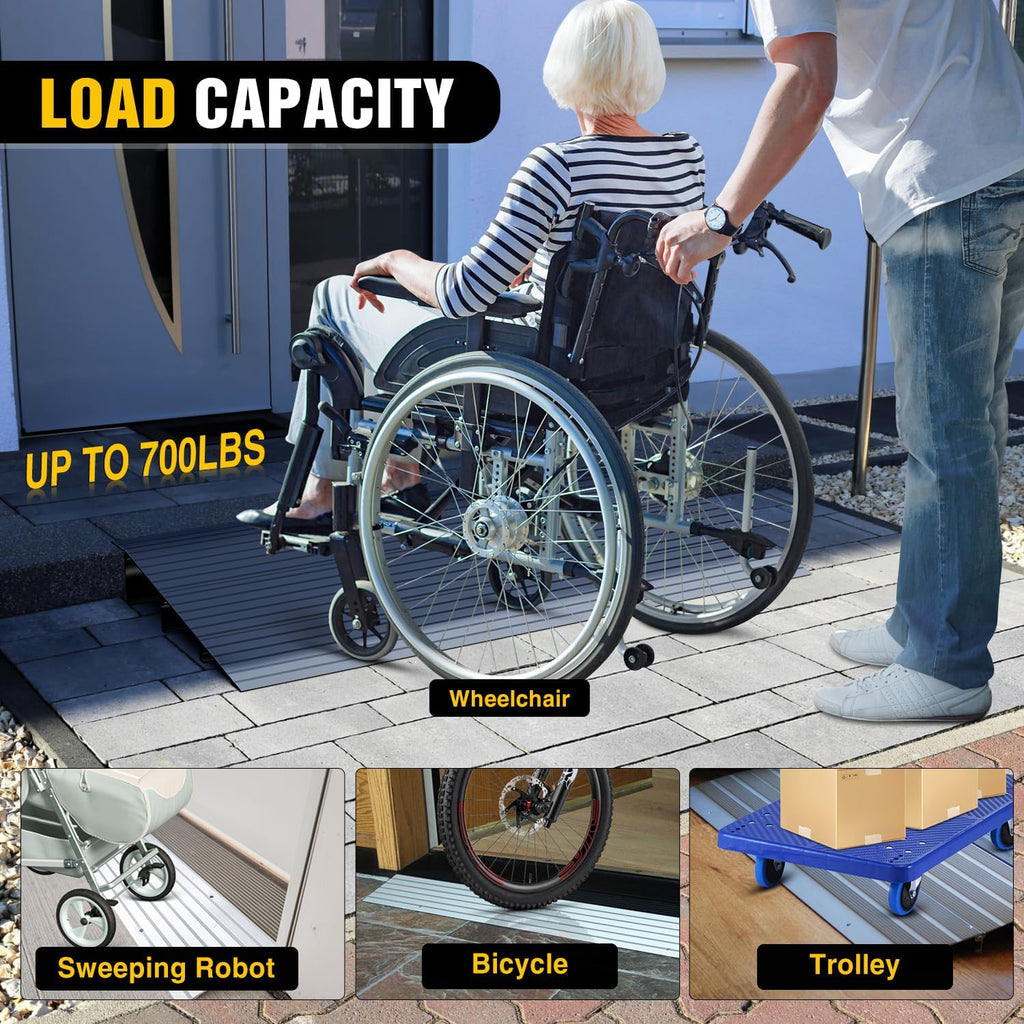 Nilight Door Threshold Ramp Portable Aluminum Wheelchair Access for Entryways

