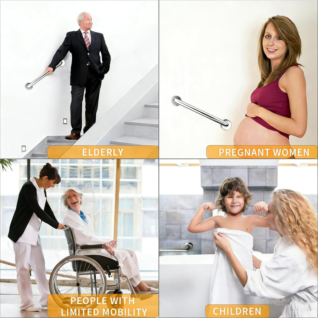 Lifeassist ADA Shower Grab Bars for Bathroom, 1.25 in Diameter, 500 lb Support

