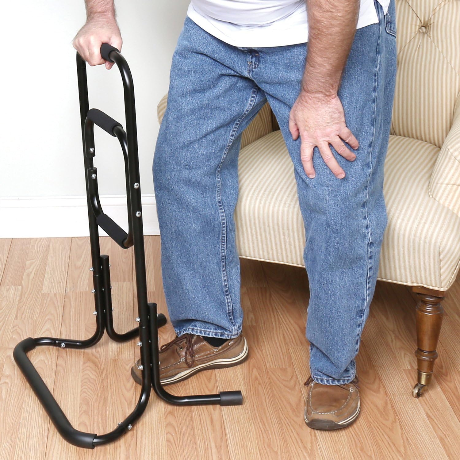 Bandwagon Chair Stand Assist Portable Bar for Lift Help, Metal Base


