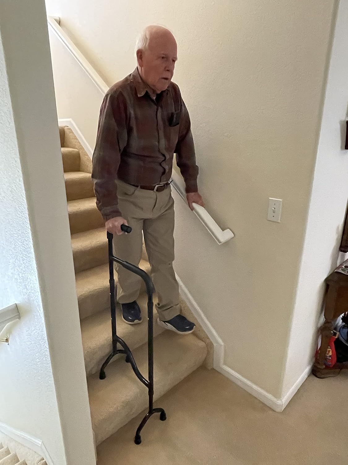 Rock Steady Stair Assist Cane, Lightweight Stair Climbing Aid with Non-Slip Grip

