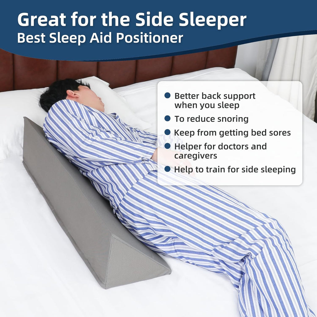 Fanwer Wedge Bed Pillow for Side Sleeping, Foam Incline Body Positioner

