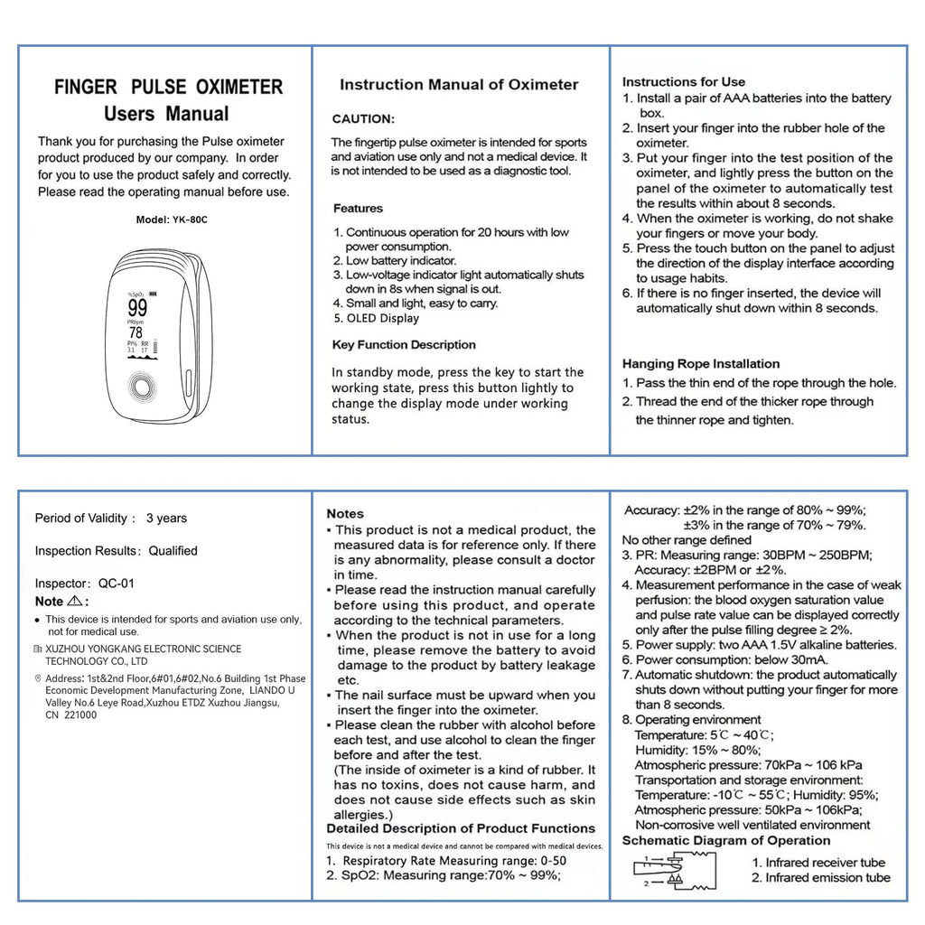 Fingertip Pulse Oximeter with SpO2, Pulse, PI & Respiration Rate, Rechargeable OLED

