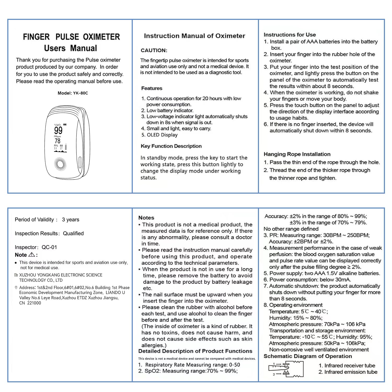 Fingertip Pulse Oximeter with SpO2, Pulse, PI & Respiration Rate, Rechargeable OLED

