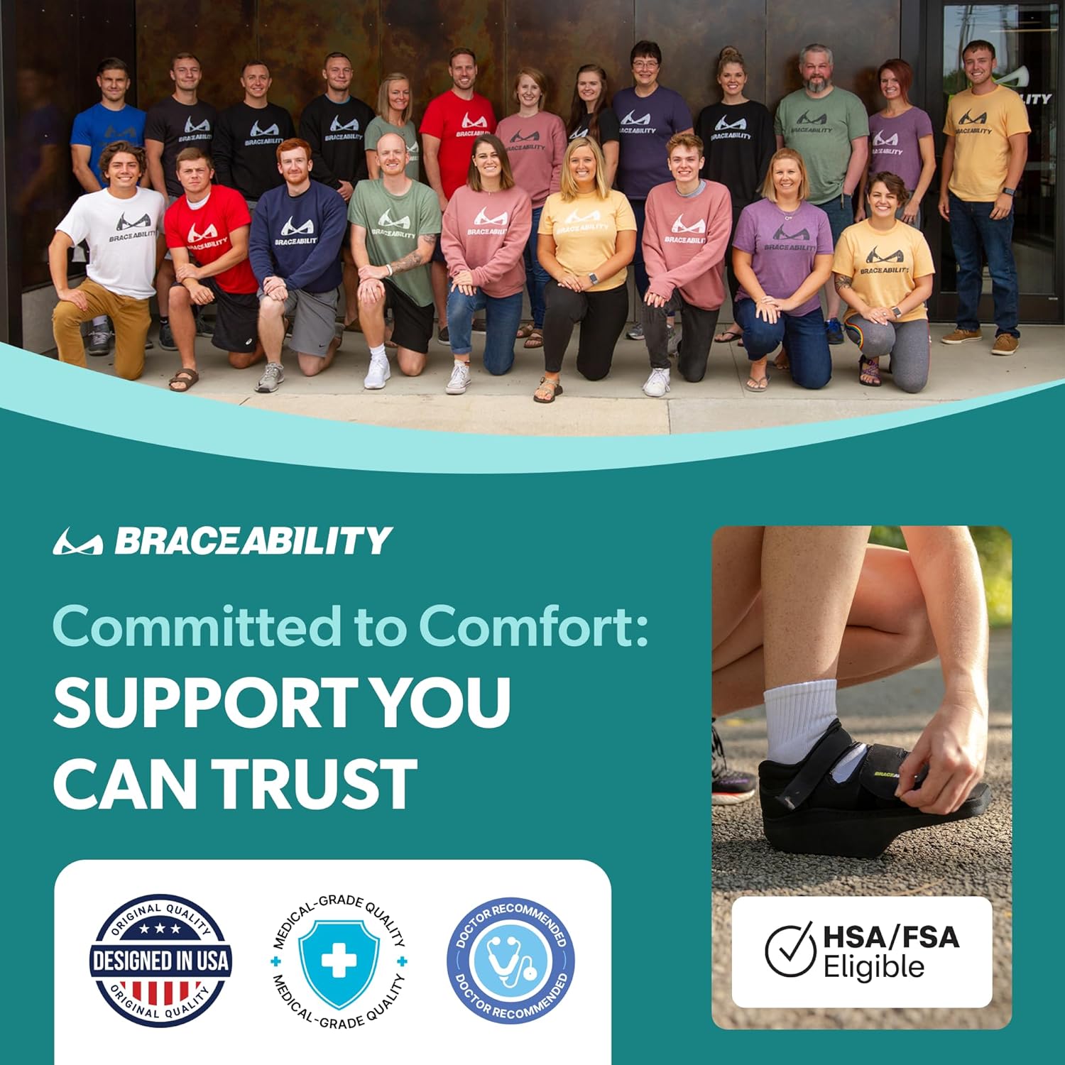 BraceAbility Forefoot Offloading Post-Op Wedge Shoe Boot for Diabetic Foot Ulcer

