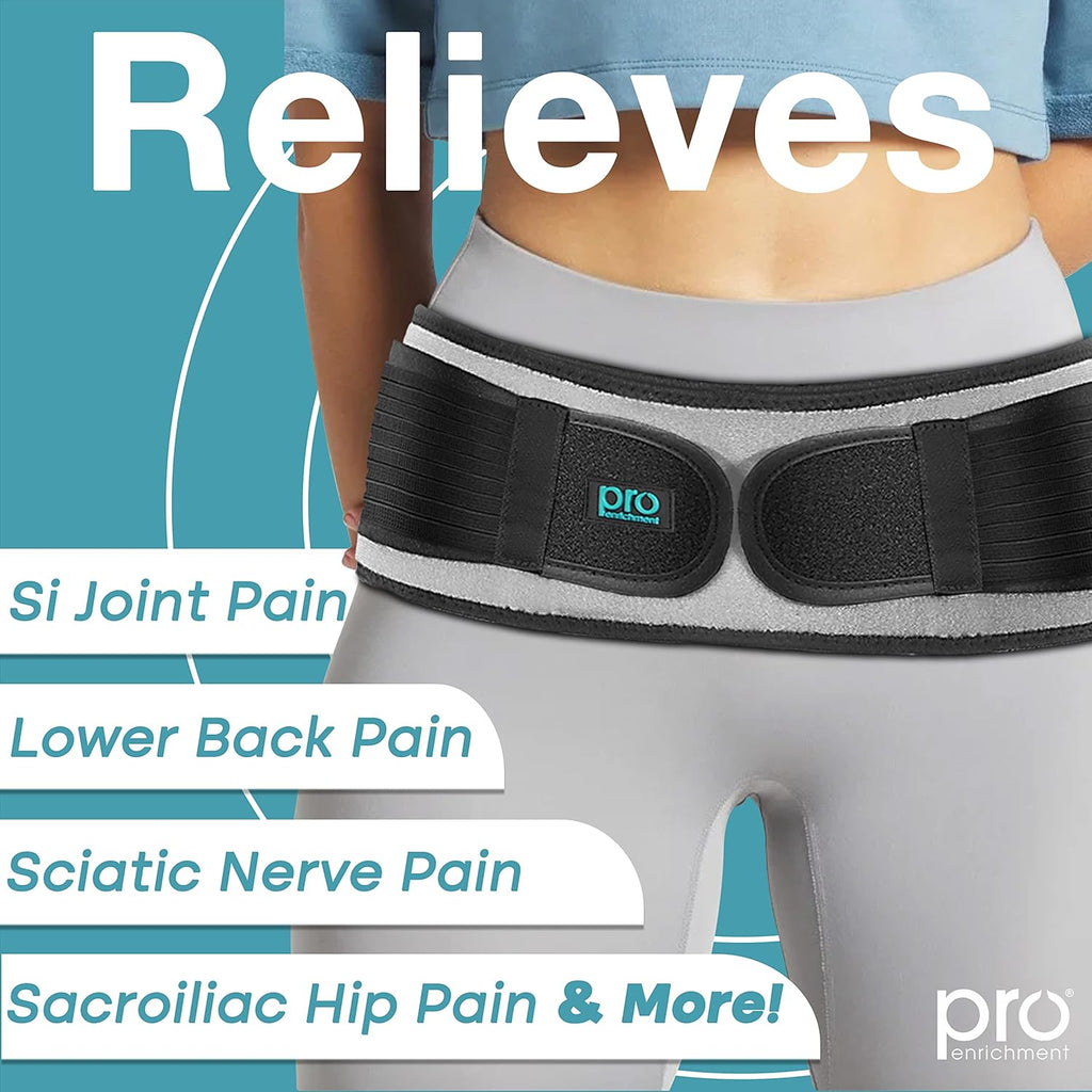 Pro Enrichment Sacroiliac SI Hip Belt Brace for Lower Back and Sciatica Support

