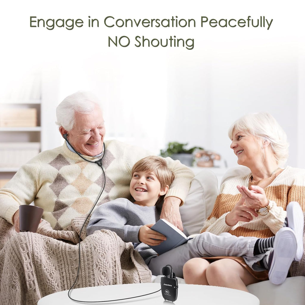 Joanbro Personal Sound Amplifier for Seniors, Pocket Voice Enhancer with Headphones

