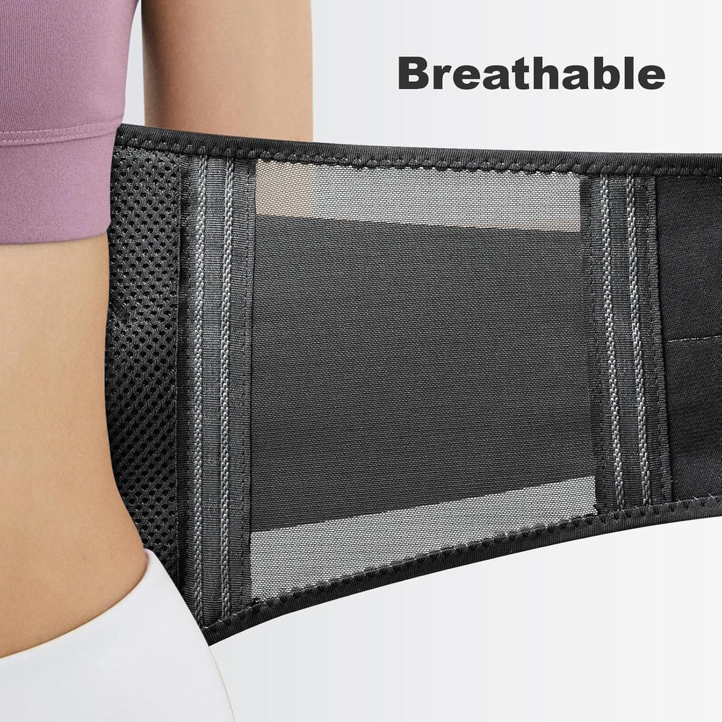 AllyFlex Sports Lightweight Back Brace Breathable Mesh Dual Lumbar Pads


