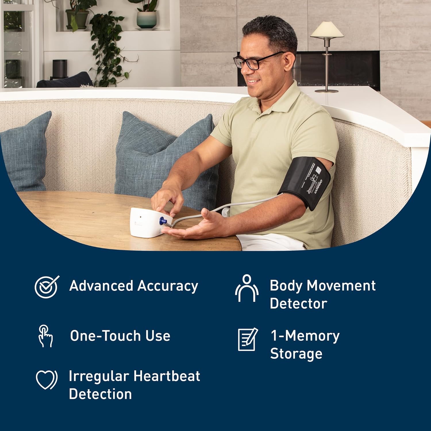 OMRON Iron Upper Arm Blood Pressure Monitor with Irregular Heartbeat Detector

