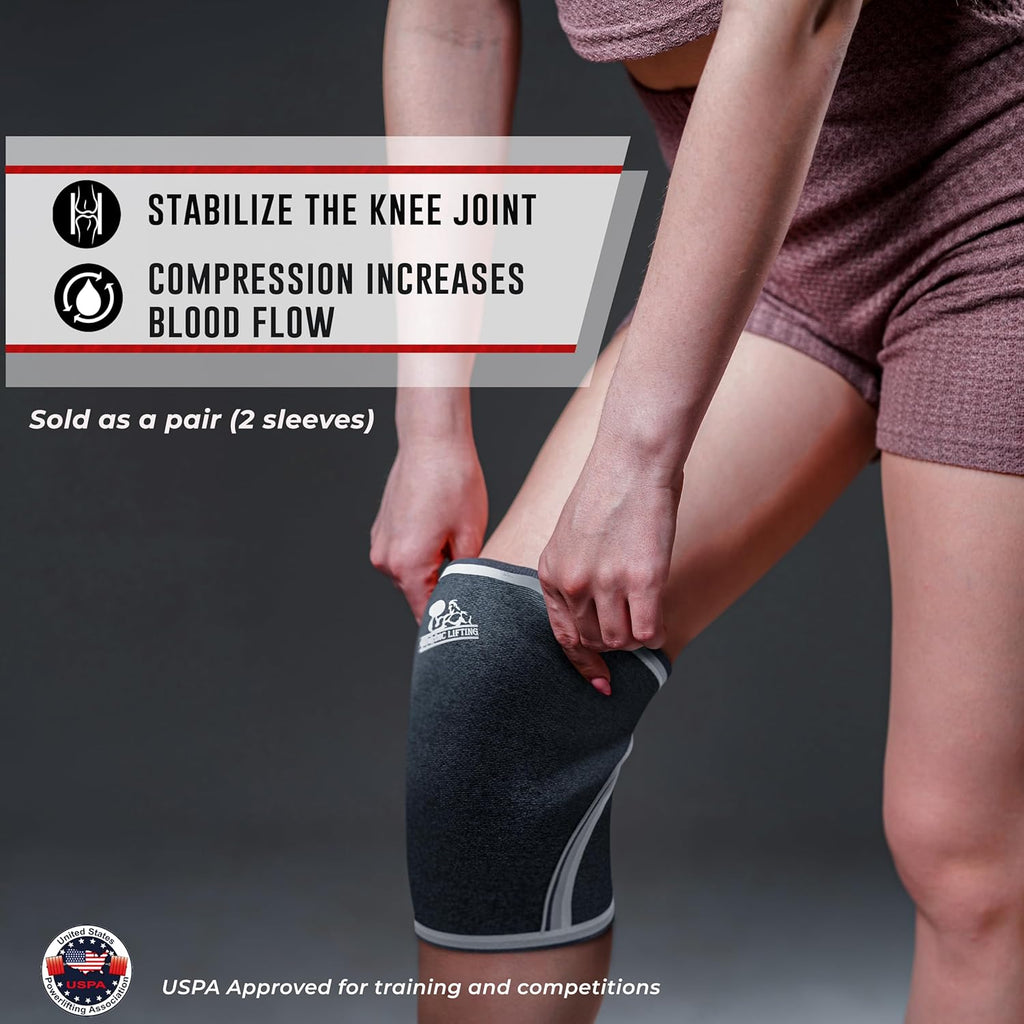 Nordic Lifting 7mm Knee Sleeves for Weightlifting & Powerlifting, USPA Approved

