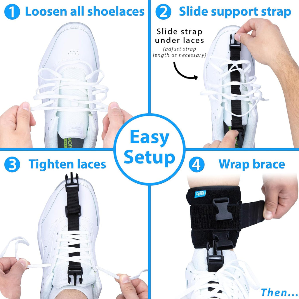 Omeer AFO Foot Drop Brace for Walking, Adjustable Ankle-Foot Orthosis

