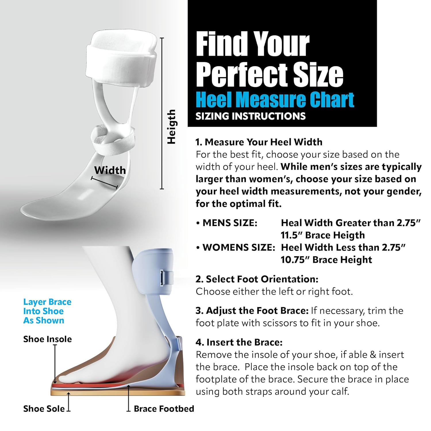 Swedish Deluxe AFO Drop Foot Stabilizer Brace

