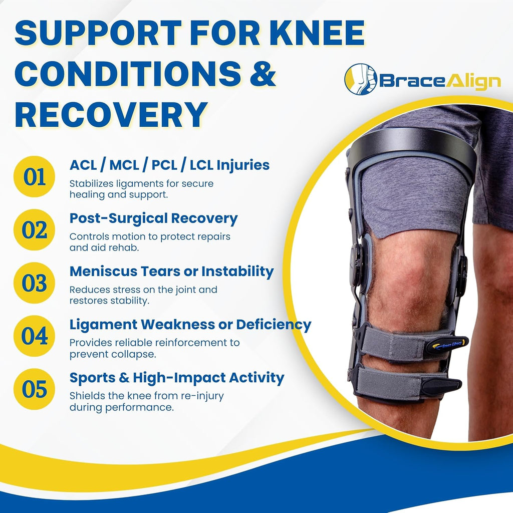 Apex ACL Stabilizer Knee Brace with Double Upright Support for ACL MCL PCL LCL


