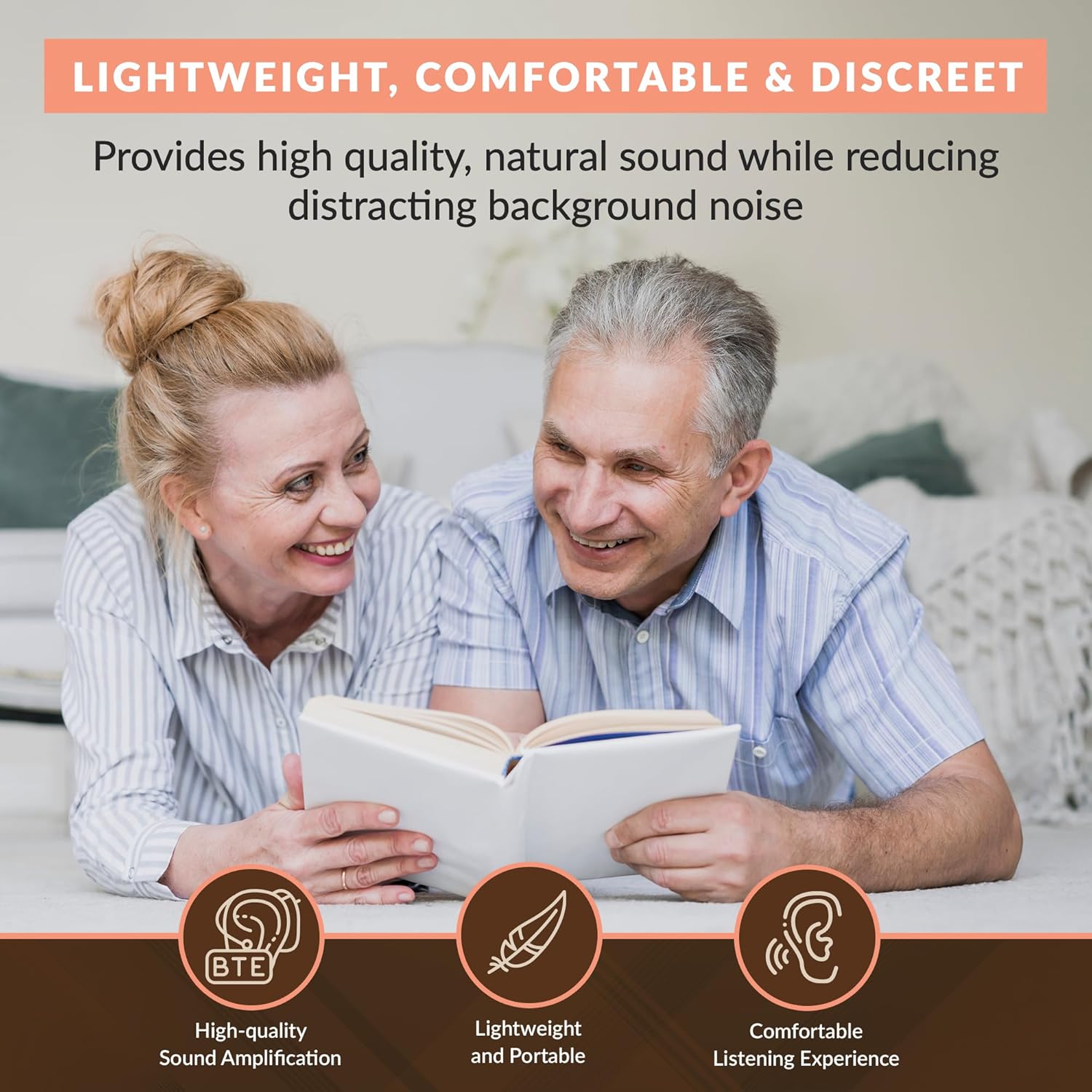 MEDca Rechargeable Behind-Ear Hearing Amplifier with Rapid Charger and Noise Reduction

