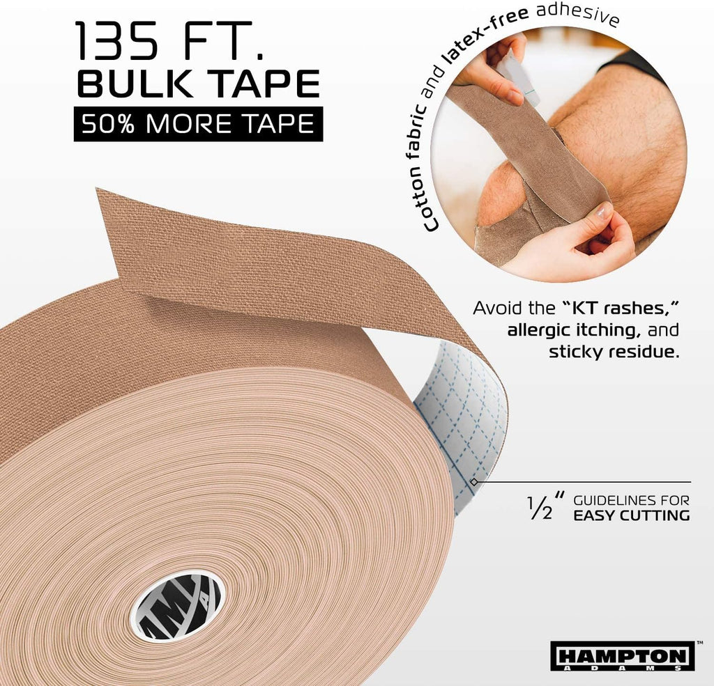 Hampton Adams Elastic Kinesiology Tape Bulk Roll, 135 ft Uncut

