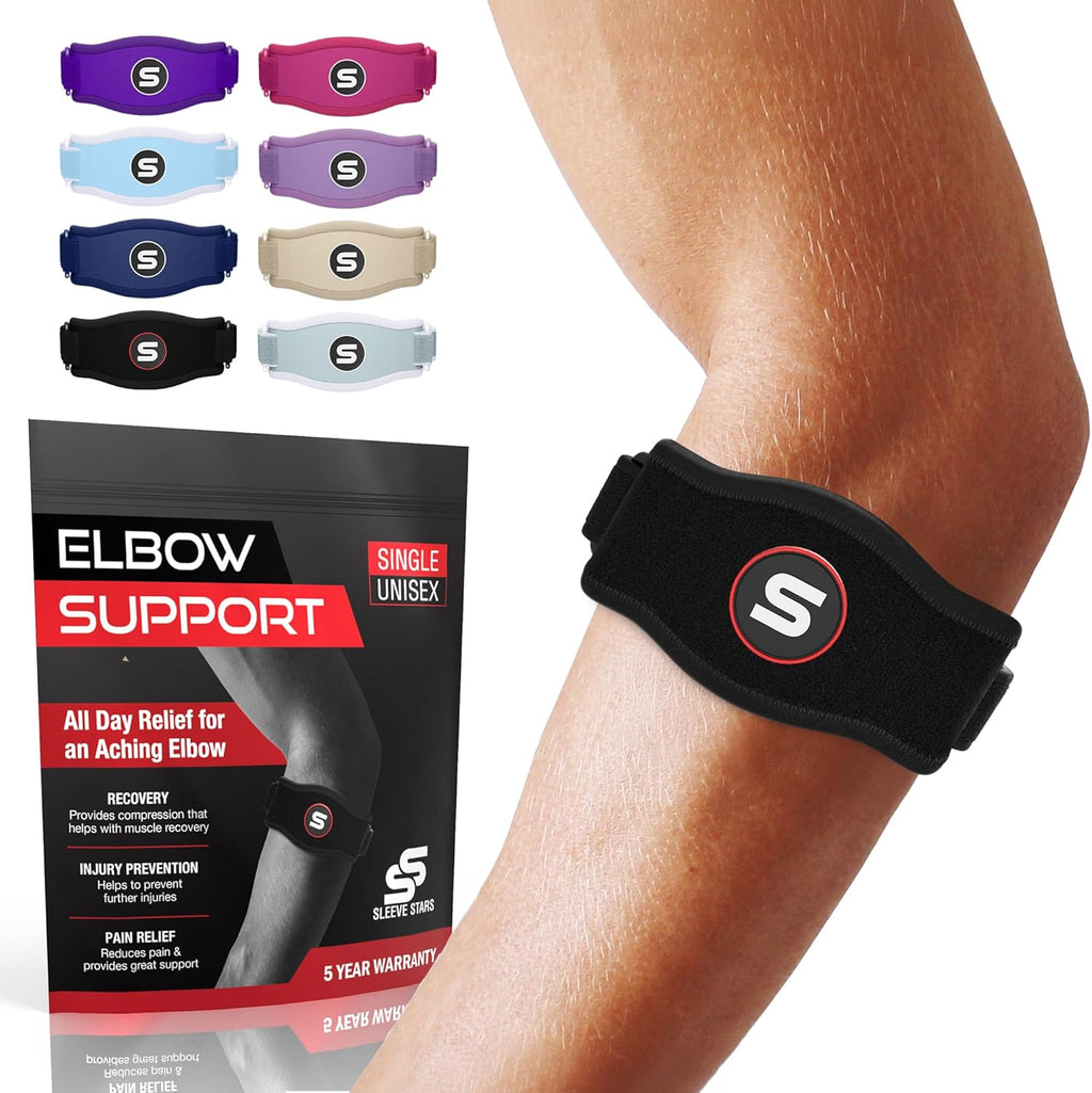 Sleeve Stars Counterforce Tennis Elbow Brace, Adjustable Hook & Loop Strap

