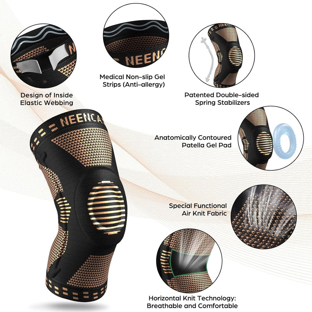 NEENCA Compression Knee Sleeves with Patella Gel Pad and Side Stabilizers

