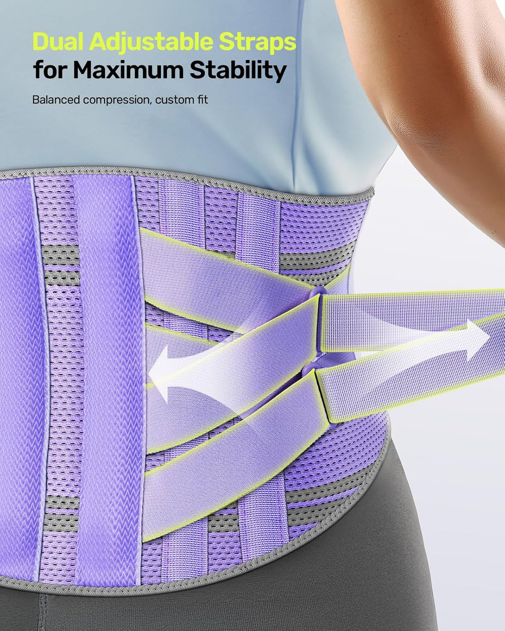 Rakiie Women’s Lower Back Brace with 9 Support System Lumbar Support for Sciatica

