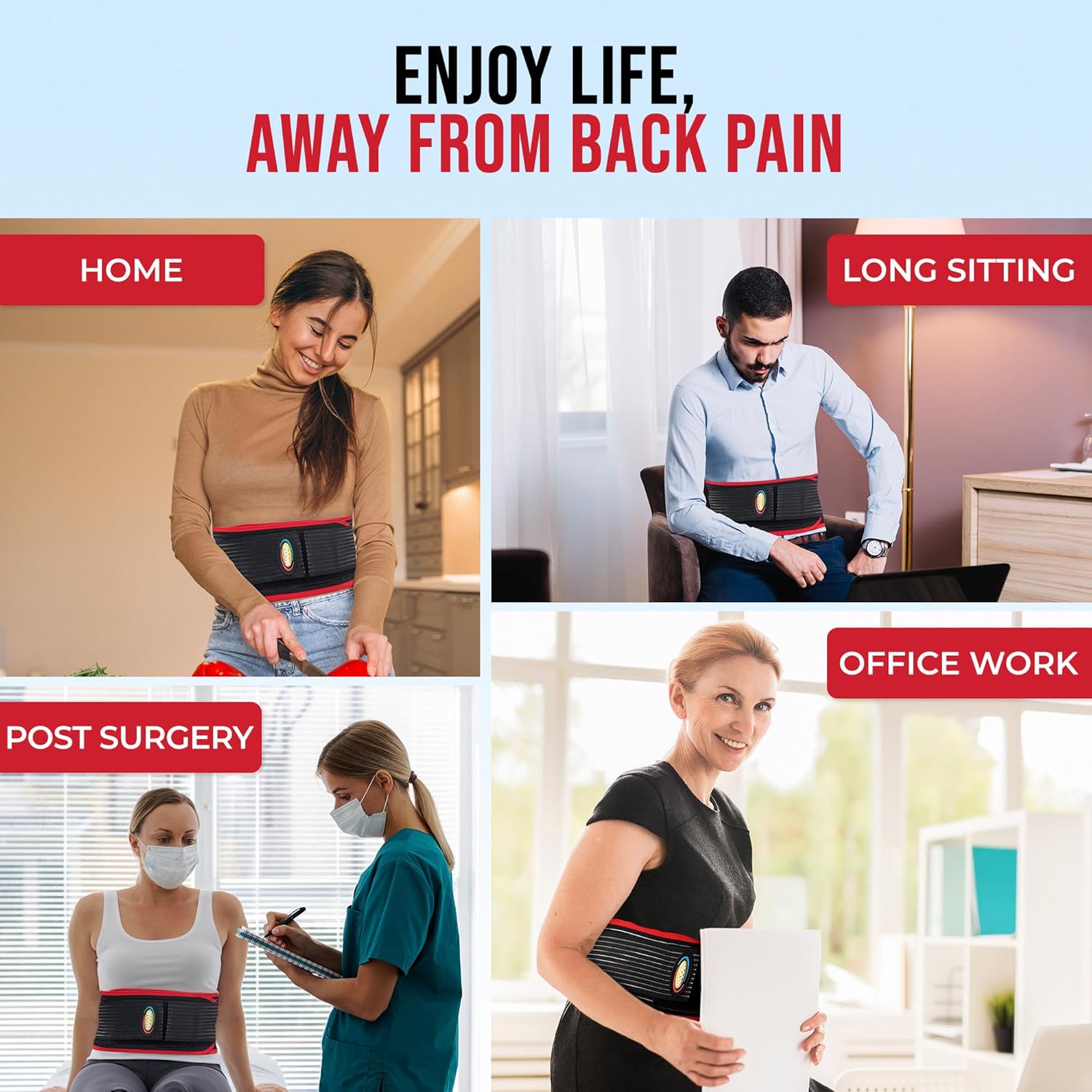 MAXAR Bio-Magnetic Lumbar Back Brace with Magnets and Far Infrared for Lower Back

