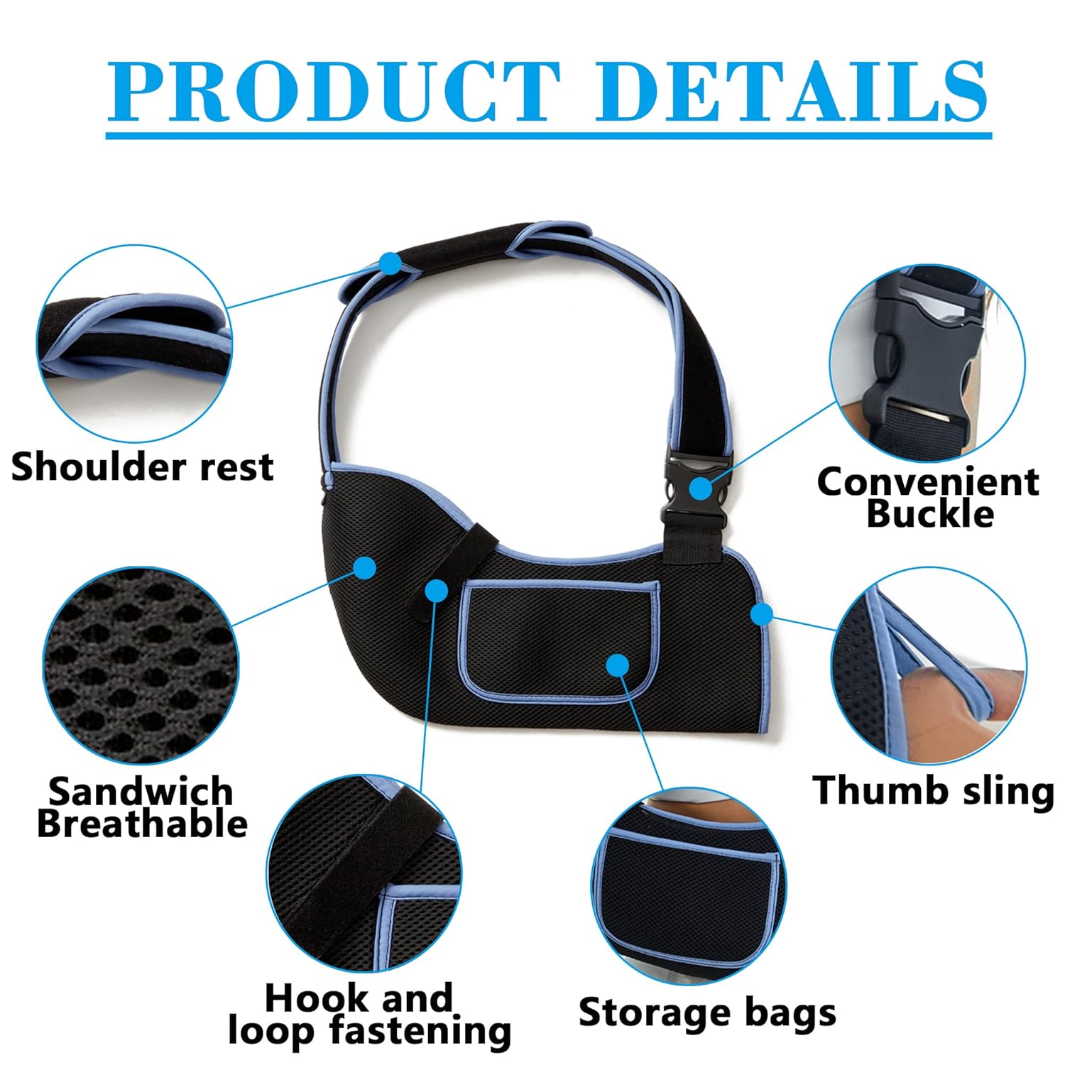 VISKONDA Arm Sling Shoulder Immobilizer Rotator Cuff Support Brace

