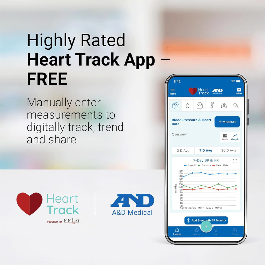 A&D Medical Upper Arm Blood Pressure Monitor for Home Use, Digital BP Machine

