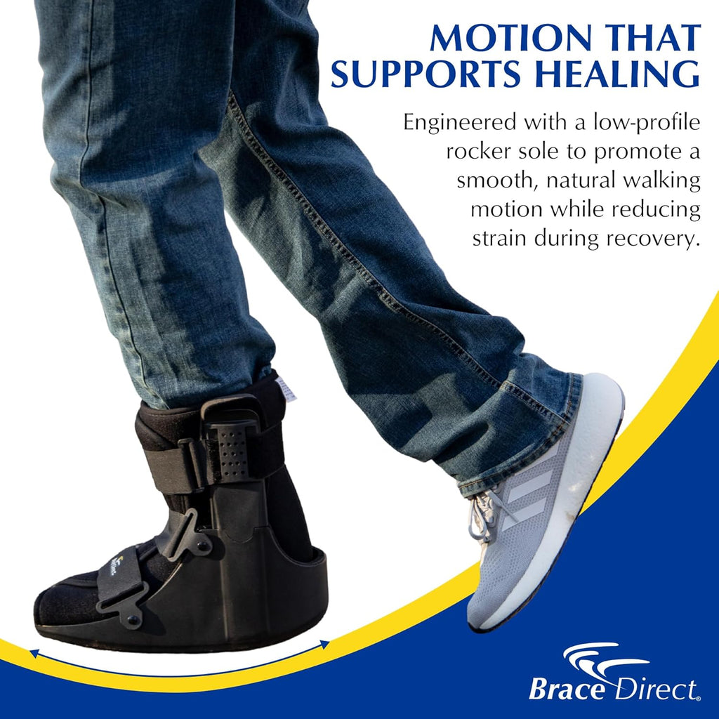 Brace Direct CAM Walker Fracture Boot Short Lightweight Rocker Bottom Open Toe

