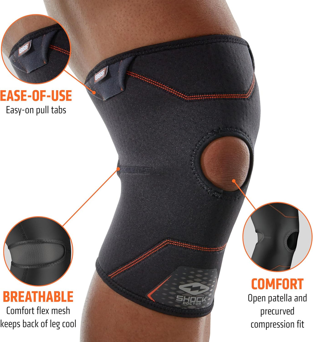 Shock Doctor 865 Knee Compression Support Brace with Breathable Mesh, Moisture Wicking

