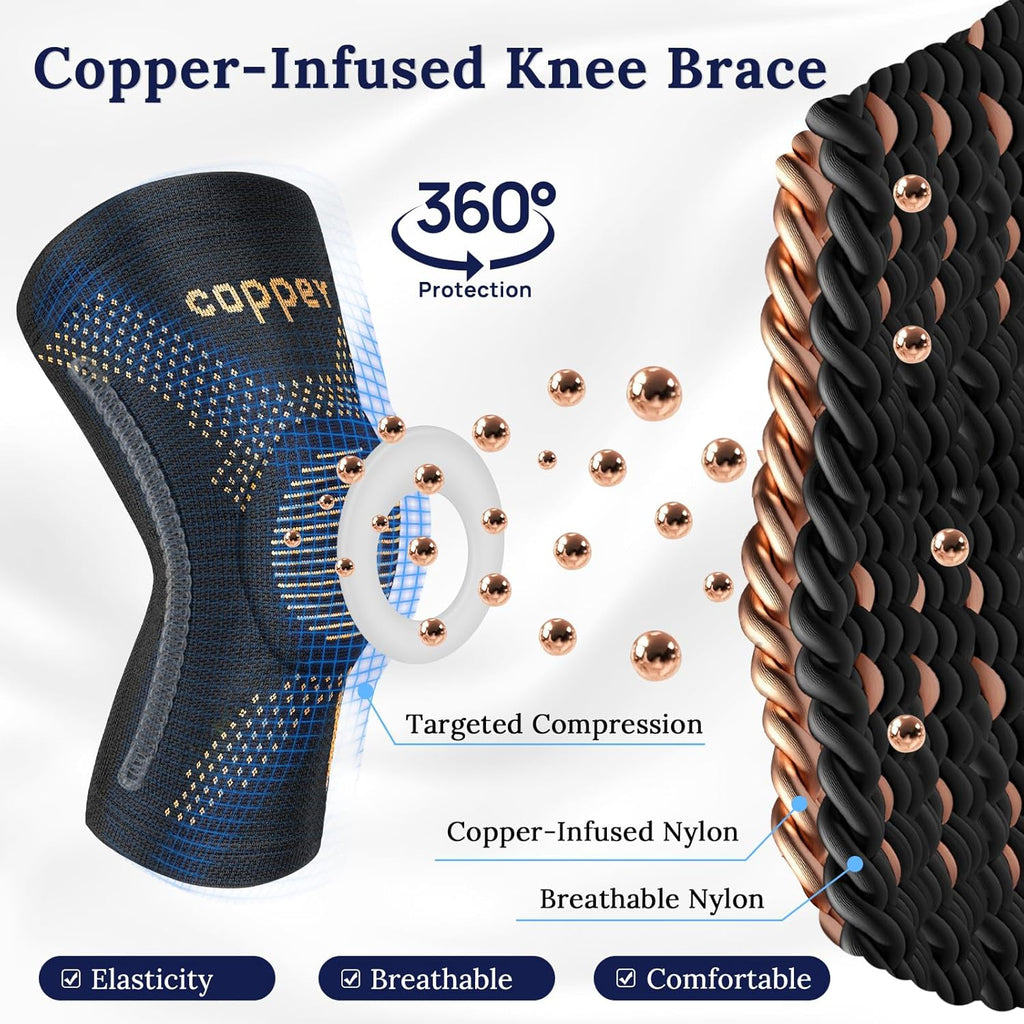 JIUFENTIAN Knee Braces for Arthritis Pain, Patella Gel Pad Compression Sleeves

