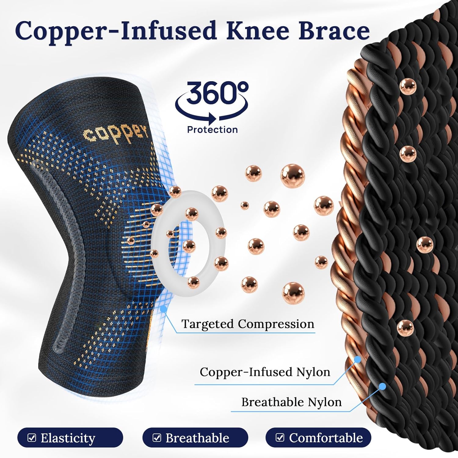 JIUFENTIAN Knee Braces for Arthritis Pain, Patella Gel Pad Compression Sleeves

