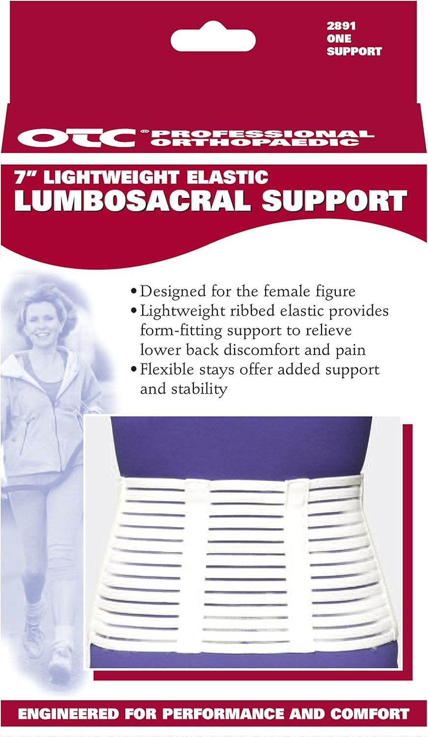 OTC Lumbosacral Support, 7-inch Lightweight Elastic Back Brace

