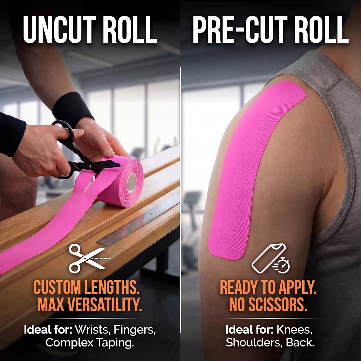 Kinesiology Tape Waterproof Athletic Sports Tape for Joint & Muscle Support, 2 in Roll

