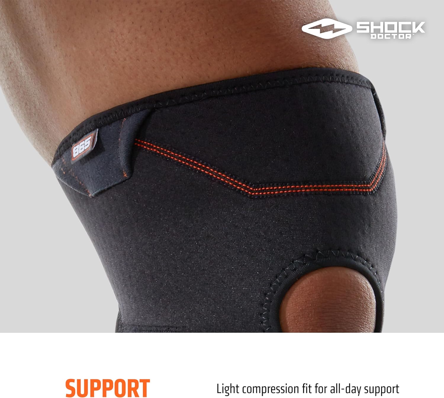 Shock Doctor 865 Knee Compression Support Brace with Breathable Mesh, Moisture Wicking

