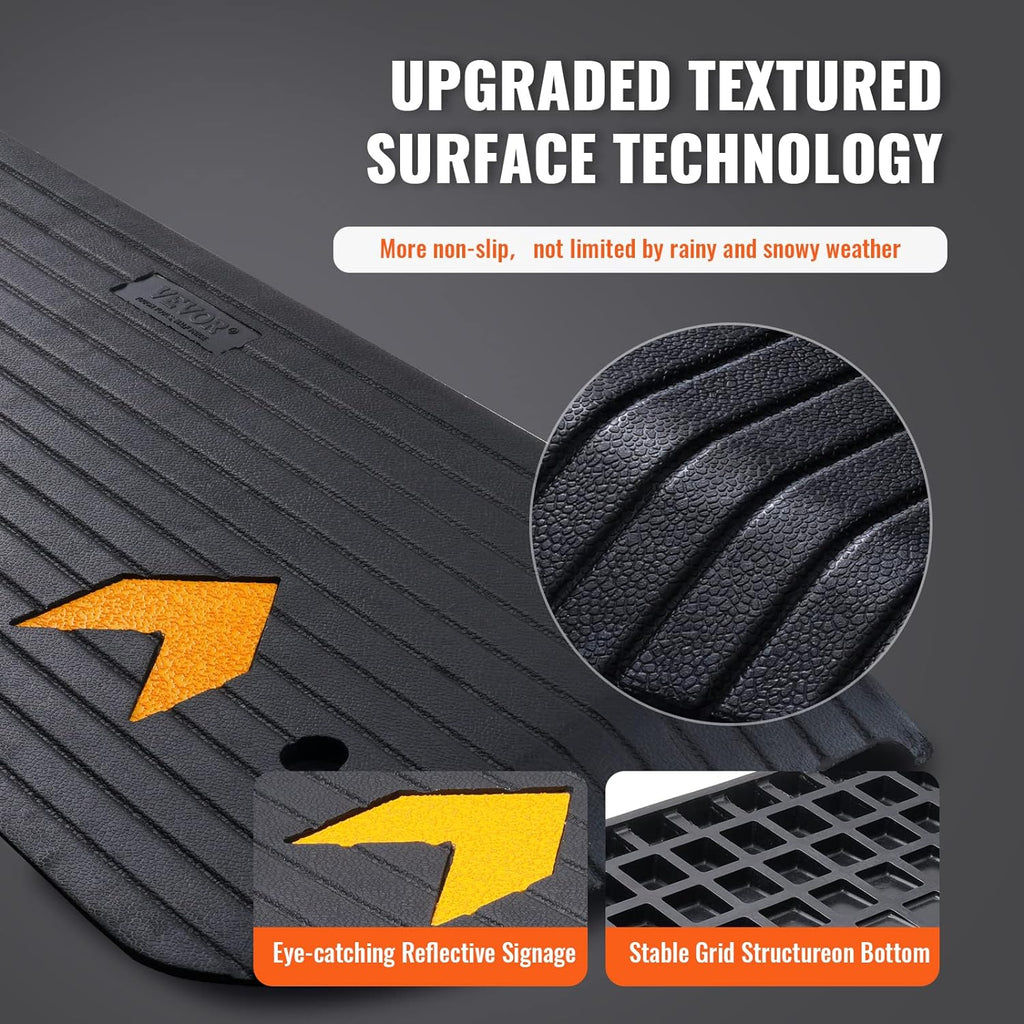 VEVOR Rubber Threshold Ramp 1.5" Rise Non-Slip Beveled Doorway Ramp for Wheelchairs

