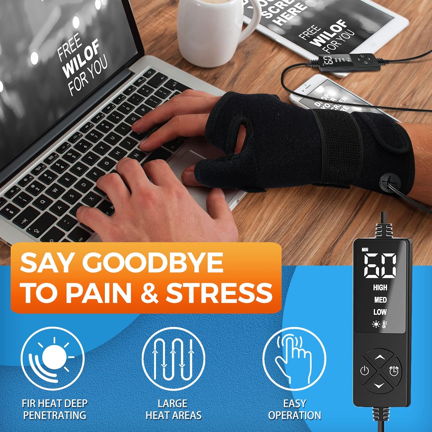 sticro Wrist Thumb Heating Brace for Arthritis, Carpal Tunnel Pain Relief

