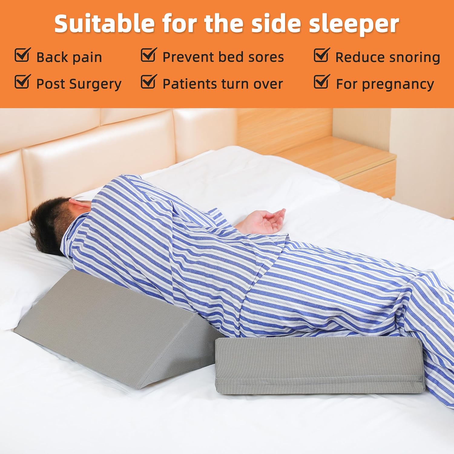 Fanwer 3-in-1 Bed Wedges & Positioning Pillows, 40° Bed Wedge Set


