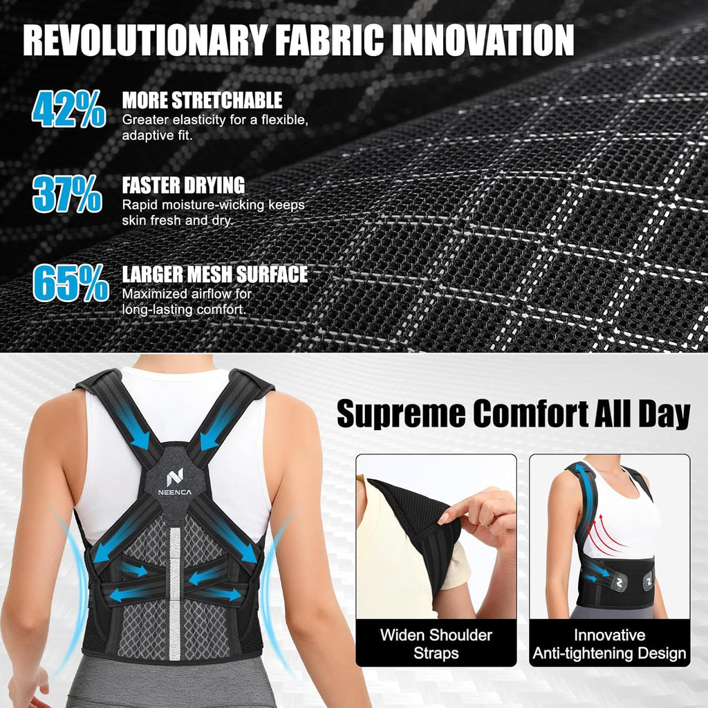 NEENCA Medical Posture Corrector Back Brace with Adjustable Back Support

