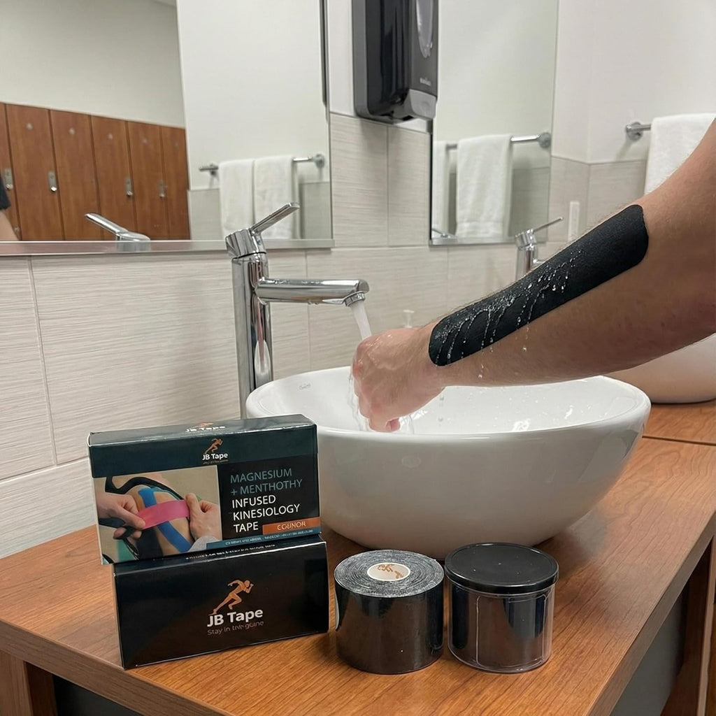 Magnesium & Menthol Infused Kinesiology Tape, Water-Resistant Athletic Muscle Support

