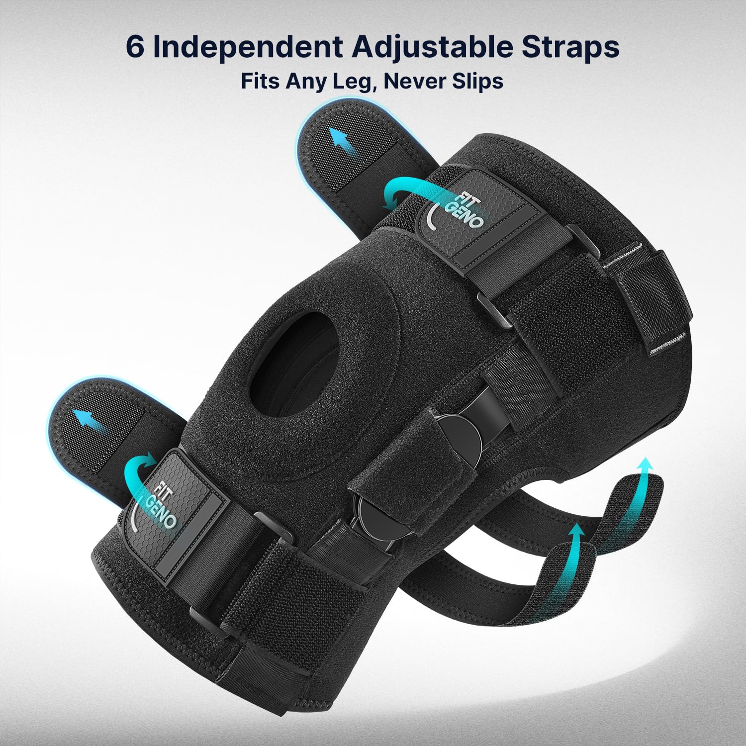 Fit Geno ReActive+ Hinged Knee Brace with Side Stabilizers and Removable Metal Hinges

