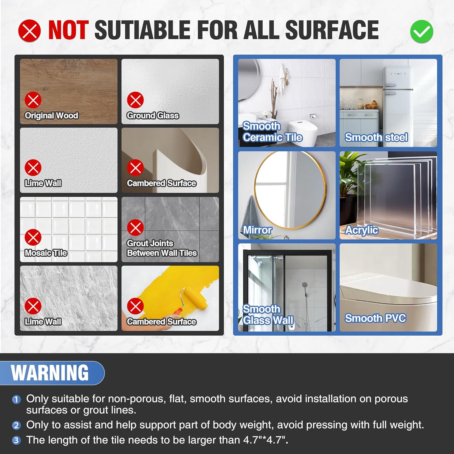 DAILYLIFE Grab Bars for Bathtubs and Showers, Suction Safety Shower Handles


