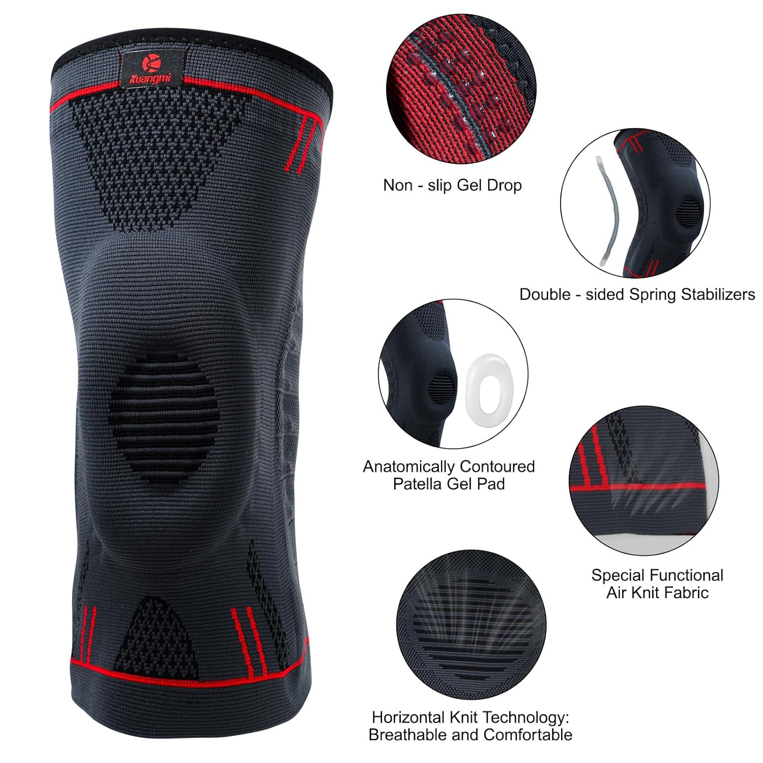 Kuangmi Knee Braces Support for Joint Pain Relief, Arthritis, Meniscus & Sports

