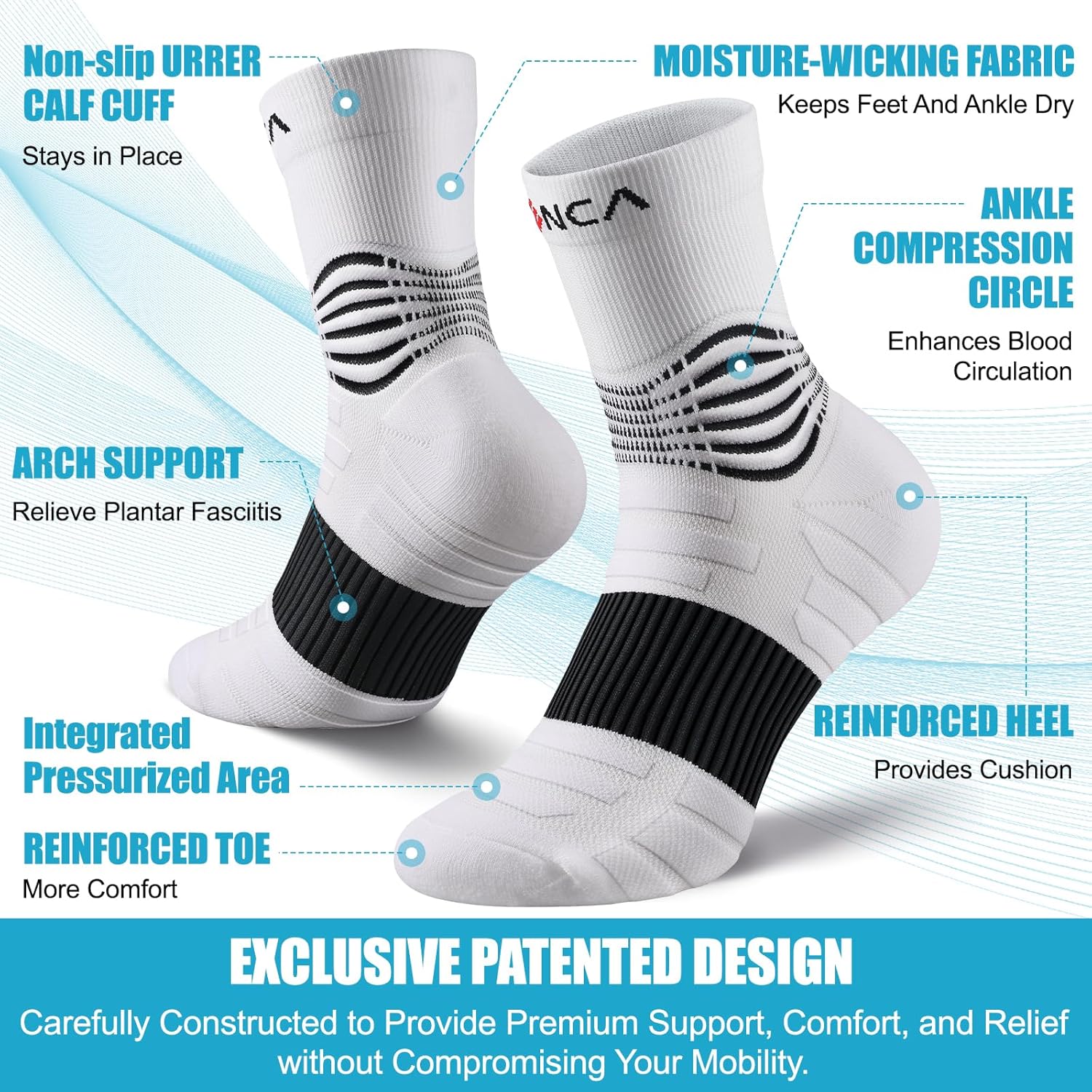 NEENCA Medical Compression Socks, Ankle Support, 20–30 mmHg

