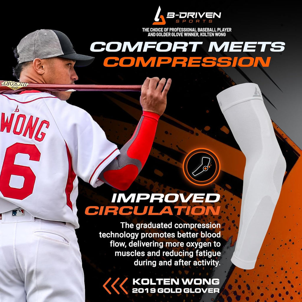 B-Driven Compression Arm Sleeve for Men & Women, Medical Grade 20-30mmHg

